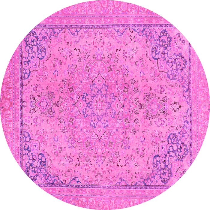 Round Abstract Pink Modern Rug, abs2816pnk