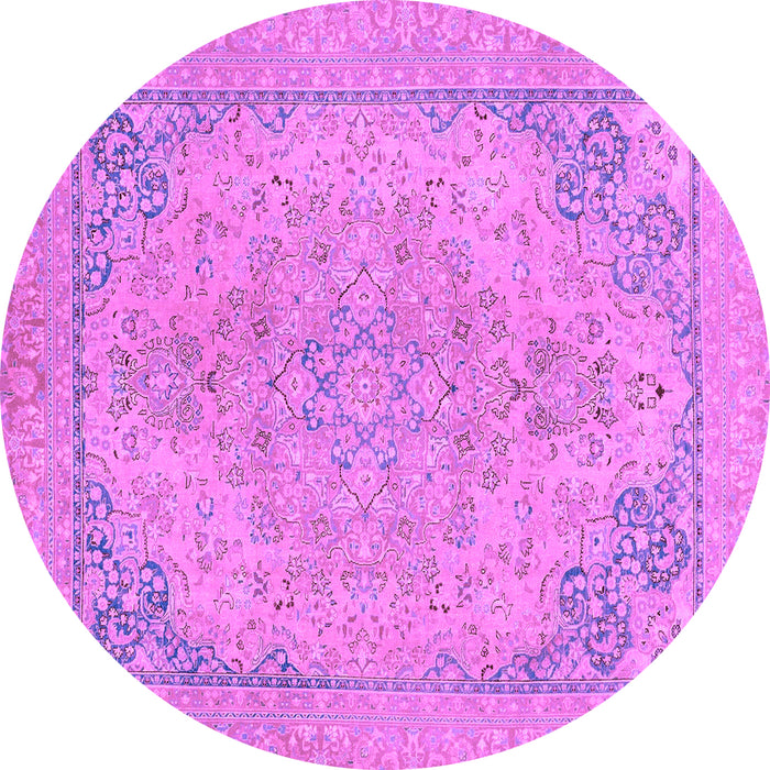 Round Abstract Purple Modern Rug, abs2816pur