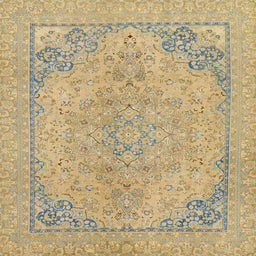 Square Abstract Orange Brown Modern Rug, abs2816