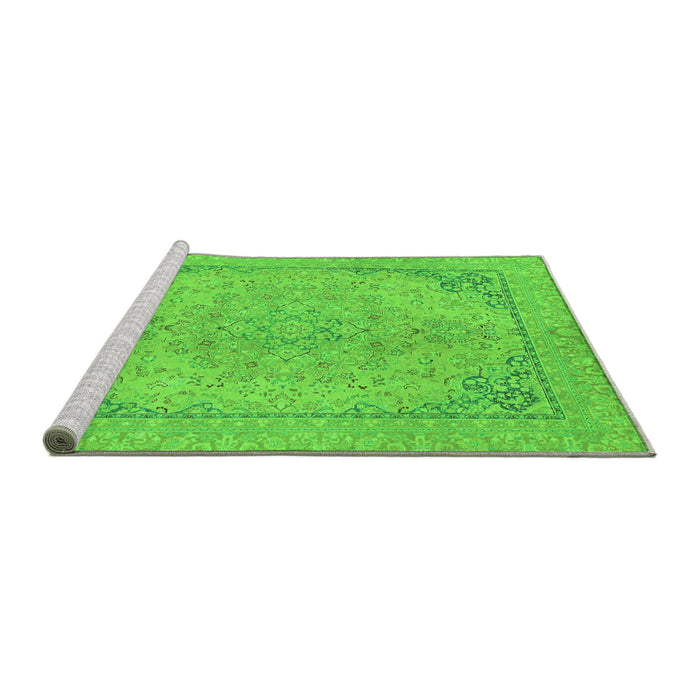 Sideview of Machine Washable Abstract Green Modern Area Rugs, wshabs2816grn