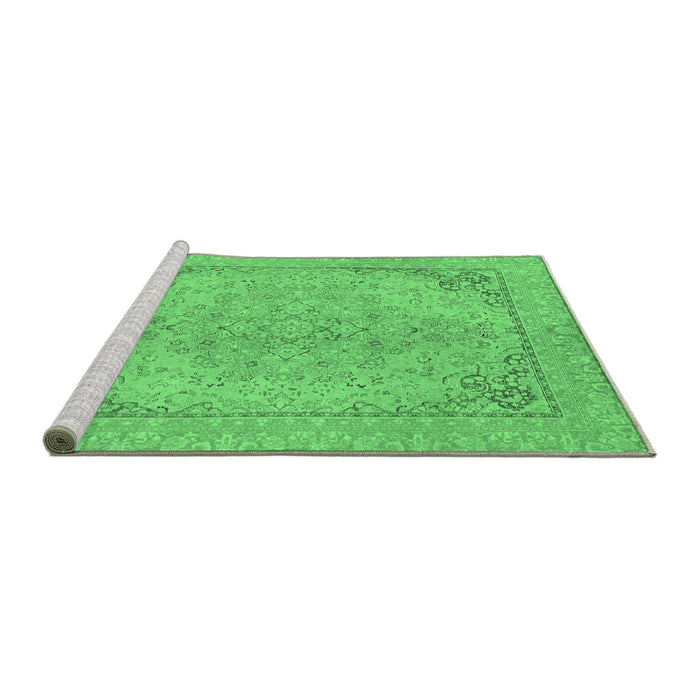 Sideview of Machine Washable Abstract Emerald Green Modern Area Rugs, wshabs2816emgrn