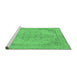 Sideview of Machine Washable Abstract Emerald Green Modern Area Rugs, wshabs2816emgrn