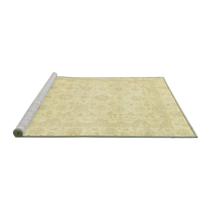 Sideview of Machine Washable Abstract Mustard Yellow Rug, wshabs2817