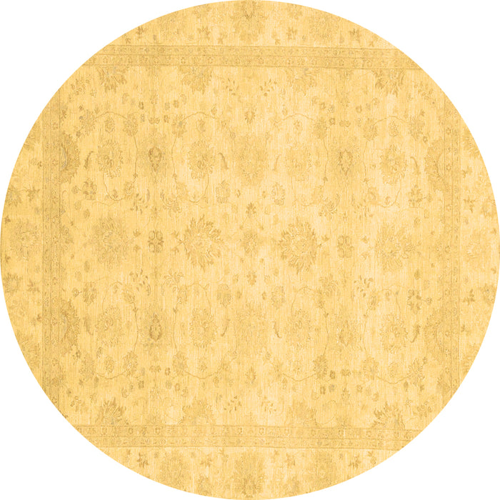 Round Abstract Brown Modern Rug, abs2817brn