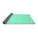 Sideview of Abstract Turquoise Modern Rug, abs2817turq