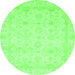 Round Abstract Green Modern Rug, abs2817grn