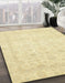 Abstract Mustard Yellow Modern Rug in Family Room, abs2817