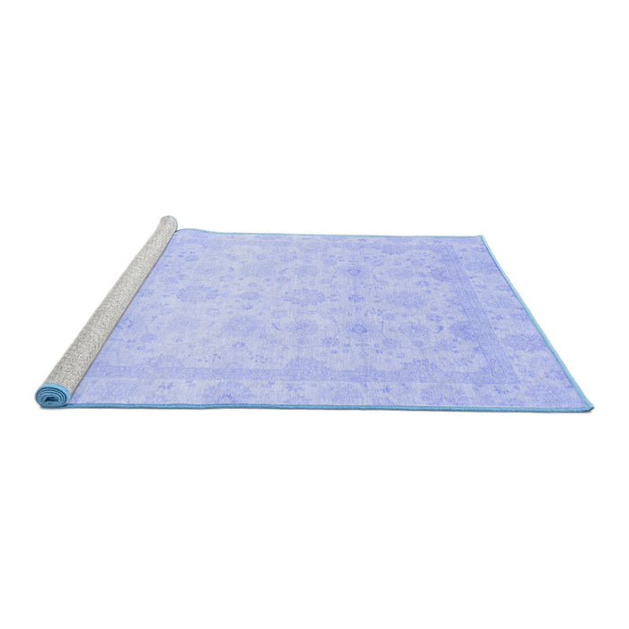 Sideview of Machine Washable Abstract Blue Modern Rug, wshabs2817blu