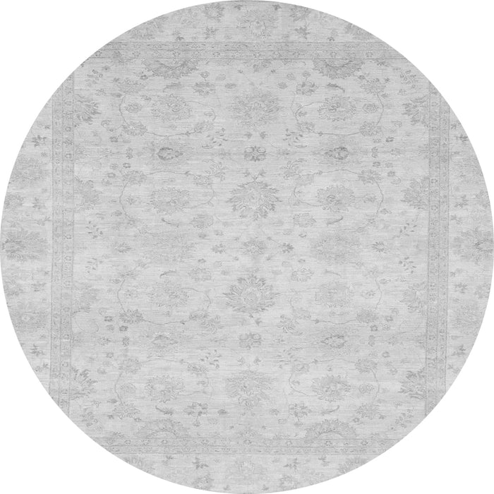 Round Abstract Gray Modern Rug, abs2817gry