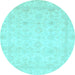 Round Abstract Light Blue Modern Rug, abs2817lblu