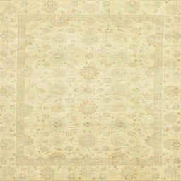 Square Abstract Mustard Yellow Modern Rug, abs2817