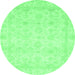 Round Abstract Emerald Green Modern Rug, abs2817emgrn