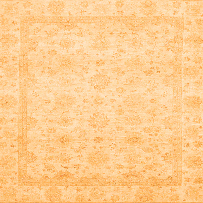Square Machine Washable Abstract Orange Modern Area Rugs, wshabs2817org