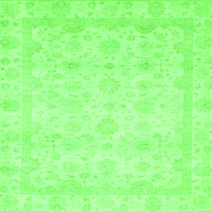 Square Abstract Green Modern Rug, abs2817grn