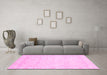 Machine Washable Abstract Pink Modern Rug in a Living Room, wshabs2817pnk