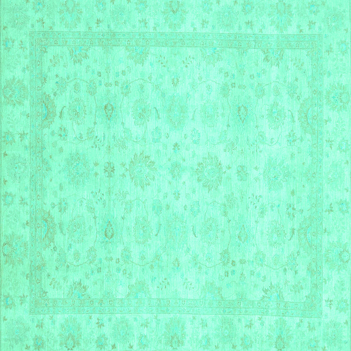 Square Abstract Turquoise Modern Rug, abs2817turq