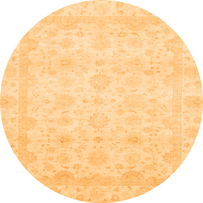Round Abstract Orange Modern Rug, abs2817org