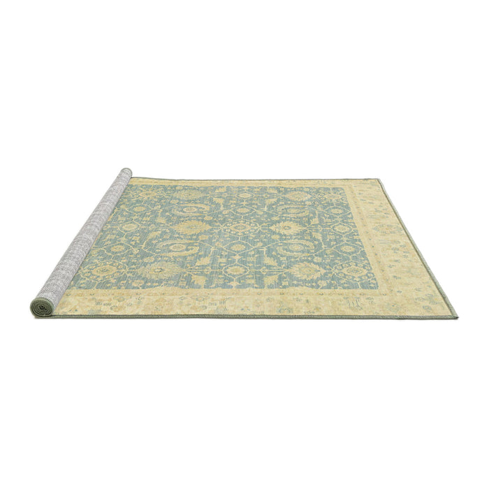 Sideview of Machine Washable Abstract Sage Green Rug, wshabs2818