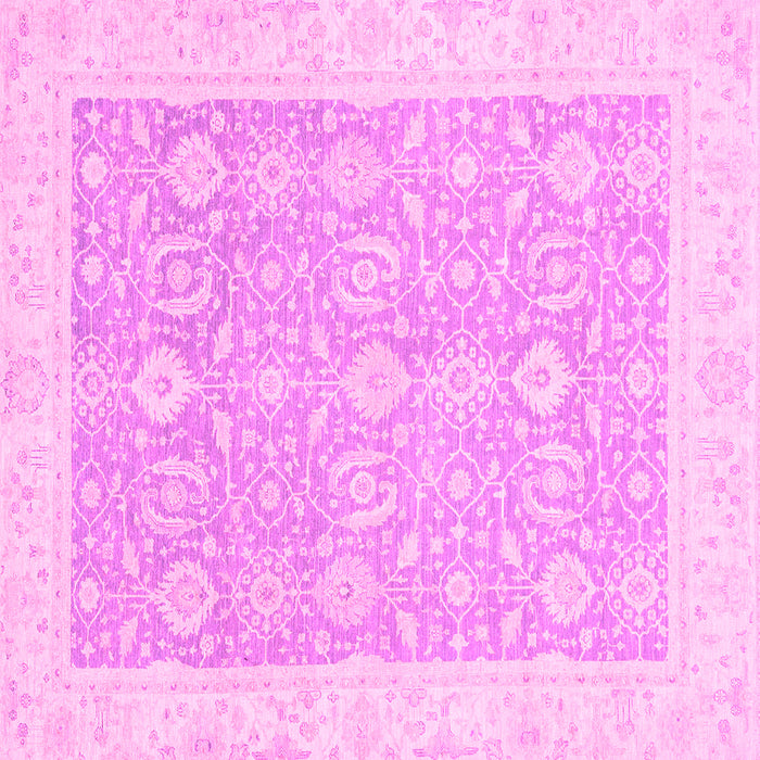 Square Machine Washable Oriental Pink Traditional Rug, wshabs2818pnk