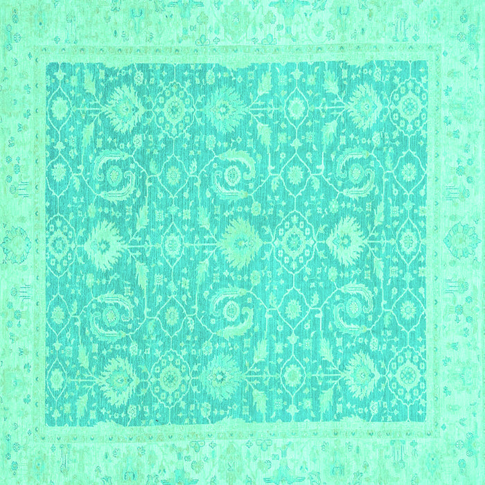 Square Oriental Turquoise Traditional Rug, abs2818turq