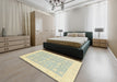 Abstract Sage Green Oriental Rug in a Bedroom, abs2818