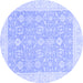 Round Oriental Blue Traditional Rug, abs2818blu