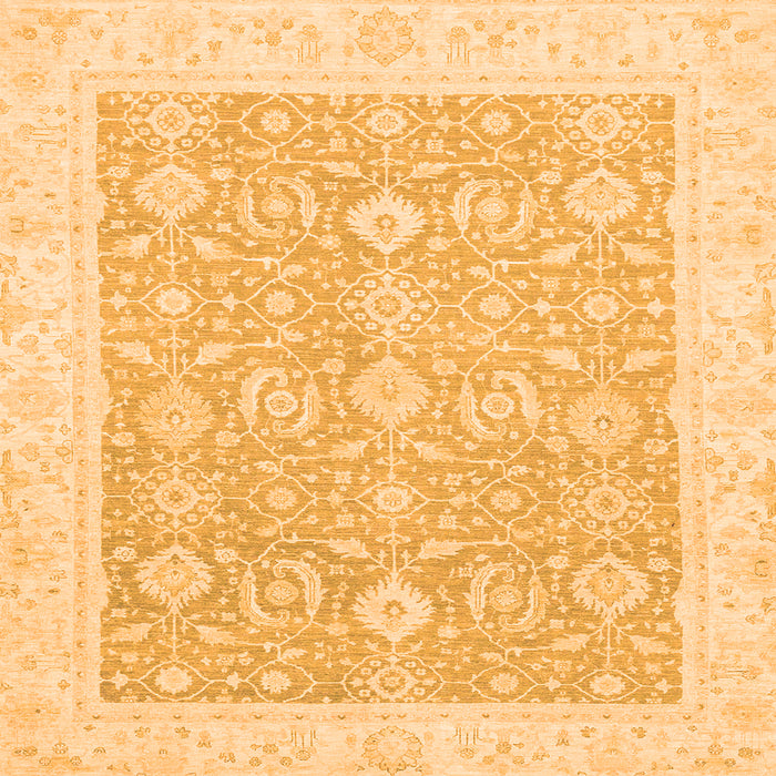 Square Machine Washable Oriental Orange Traditional Area Rugs, wshabs2818org