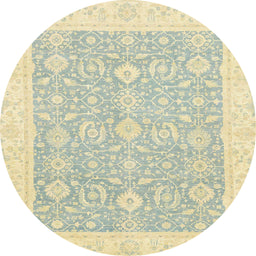 Round Machine Washable Abstract Sage Green Rug, wshabs2818