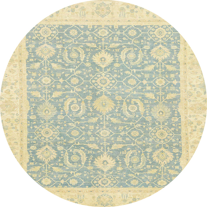 Round Machine Washable Abstract Sage Green Rug, wshabs2818