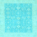 Square Machine Washable Oriental Light Blue Traditional Rug, wshabs2818lblu