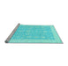 Sideview of Machine Washable Oriental Light Blue Traditional Rug, wshabs2818lblu