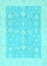 Machine Washable Oriental Light Blue Traditional Rug, wshabs2818lblu