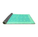 Sideview of Oriental Turquoise Traditional Rug, abs2818turq