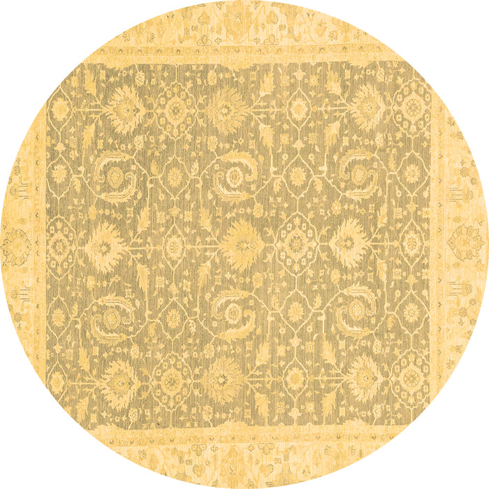 Round Oriental Brown Traditional Rug, abs2818brn