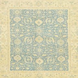 Square Abstract Sage Green Oriental Rug, abs2818