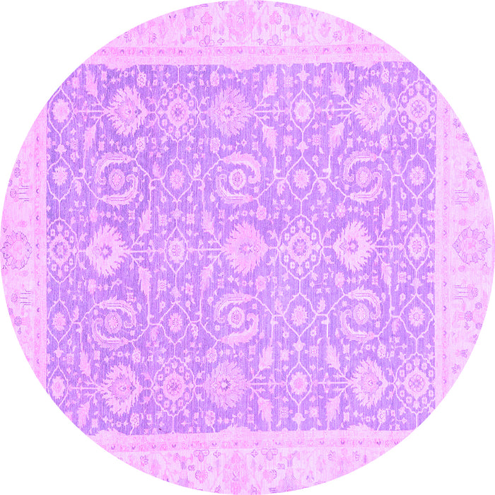 Round Oriental Purple Traditional Rug, abs2818pur