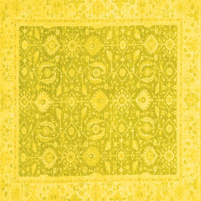 Square Oriental Yellow Traditional Rug, abs2818yw