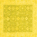 Square Oriental Yellow Traditional Rug, abs2818yw