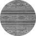 Round Machine Washable Abstract Gray Modern Rug, wshabs2819gry