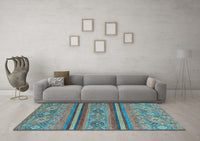 Machine Washable Abstract Light Blue Modern Rug, wshabs2819lblu