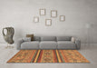 Machine Washable Abstract Brown Modern Rug in a Living Room,, wshabs2819brn