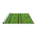 Sideview of Machine Washable Abstract Green Modern Area Rugs, wshabs2819grn