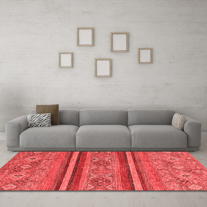 Modern Red Washable Rugs