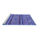 Sideview of Machine Washable Abstract Blue Modern Rug, wshabs2819blu