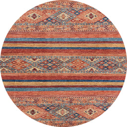 Round Abstract Light Copper Gold Modern Rug, abs2819