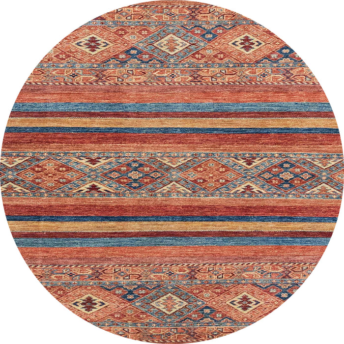 Round Abstract Light Copper Gold Modern Rug, abs2819