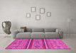 Machine Washable Abstract Pink Modern Rug in a Living Room, wshabs2819pnk