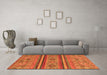 Machine Washable Abstract Orange Modern Area Rugs in a Living Room, wshabs2819org