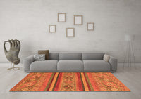 Machine Washable Abstract Orange Modern Rug, wshabs2819org