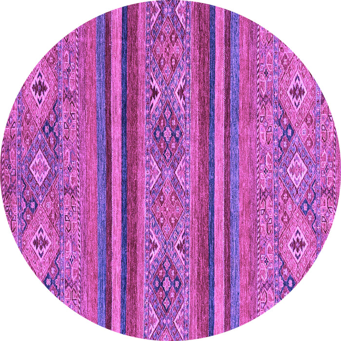 Round Machine Washable Abstract Purple Modern Area Rugs, wshabs2819pur
